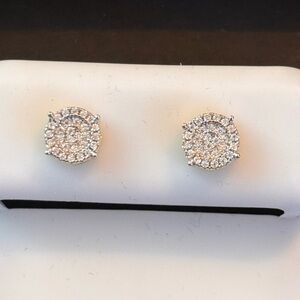 Elegant Gold over Silver Stud Moissonite Earrings